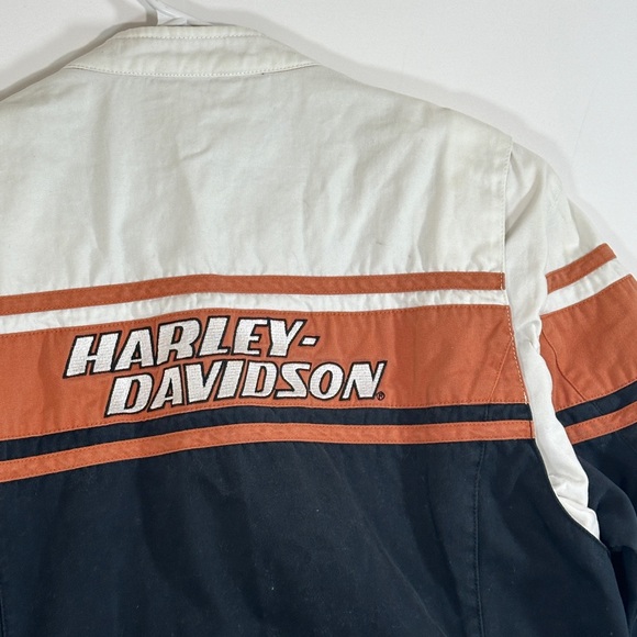 Harley Davidson Women's Size XL Motorcycle Riding Jacket Black Orange White Y2K - Picture 16 of 16